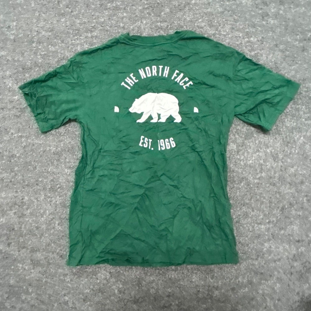 The North Face T-Shirt Womens Size S Green Bear Graphic Short Sleeve Crew Neck